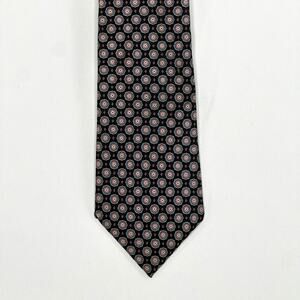 Christian Dior Silk Tie Blue & Mauve Medallion Print 58" Luxury Designer Necktie